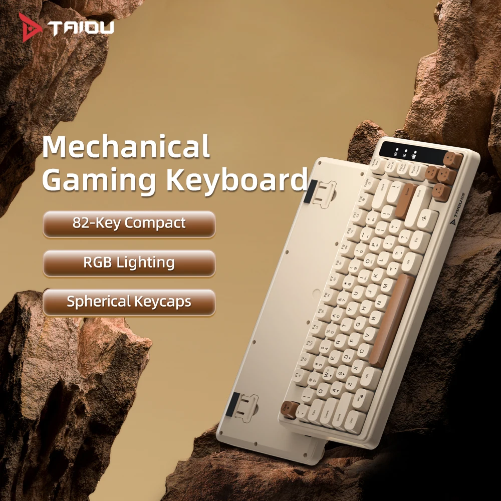 

TAIDU KB-01 Проводная клавиатура USB-интерфейс 82 клавиши RGB Механические сферические колпачки для клавиш Удобное ощущение Стильный минималистичный дизайн
