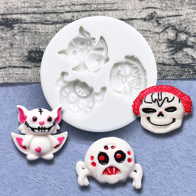 Bat Spider Clown Halloween Silicone Sugarcraft Mold Resin Tools Cupcake Baking Mould Fondant Cake Decorating Tools