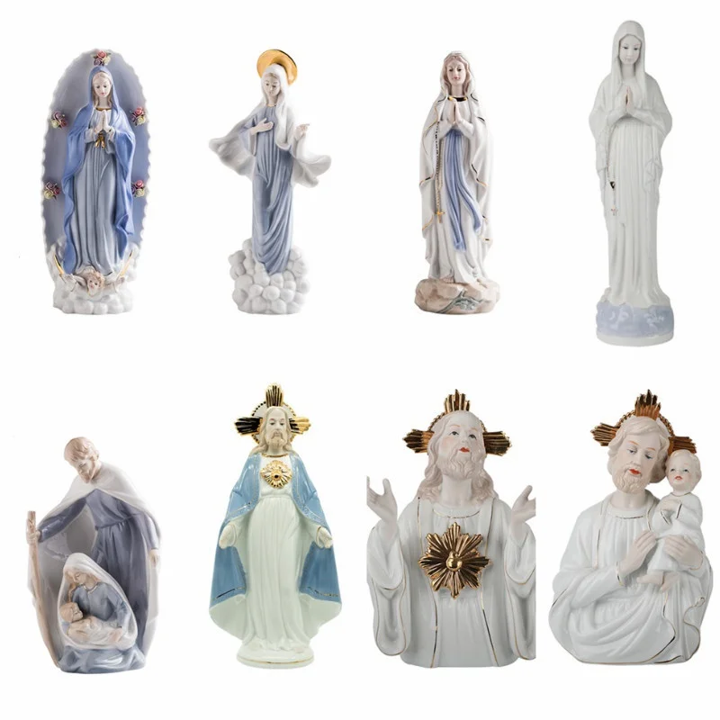 Reative Ceramics Character Sculpture Christian Catholic Madonna Jesus Our Lady Church Character Statue Home Decoration