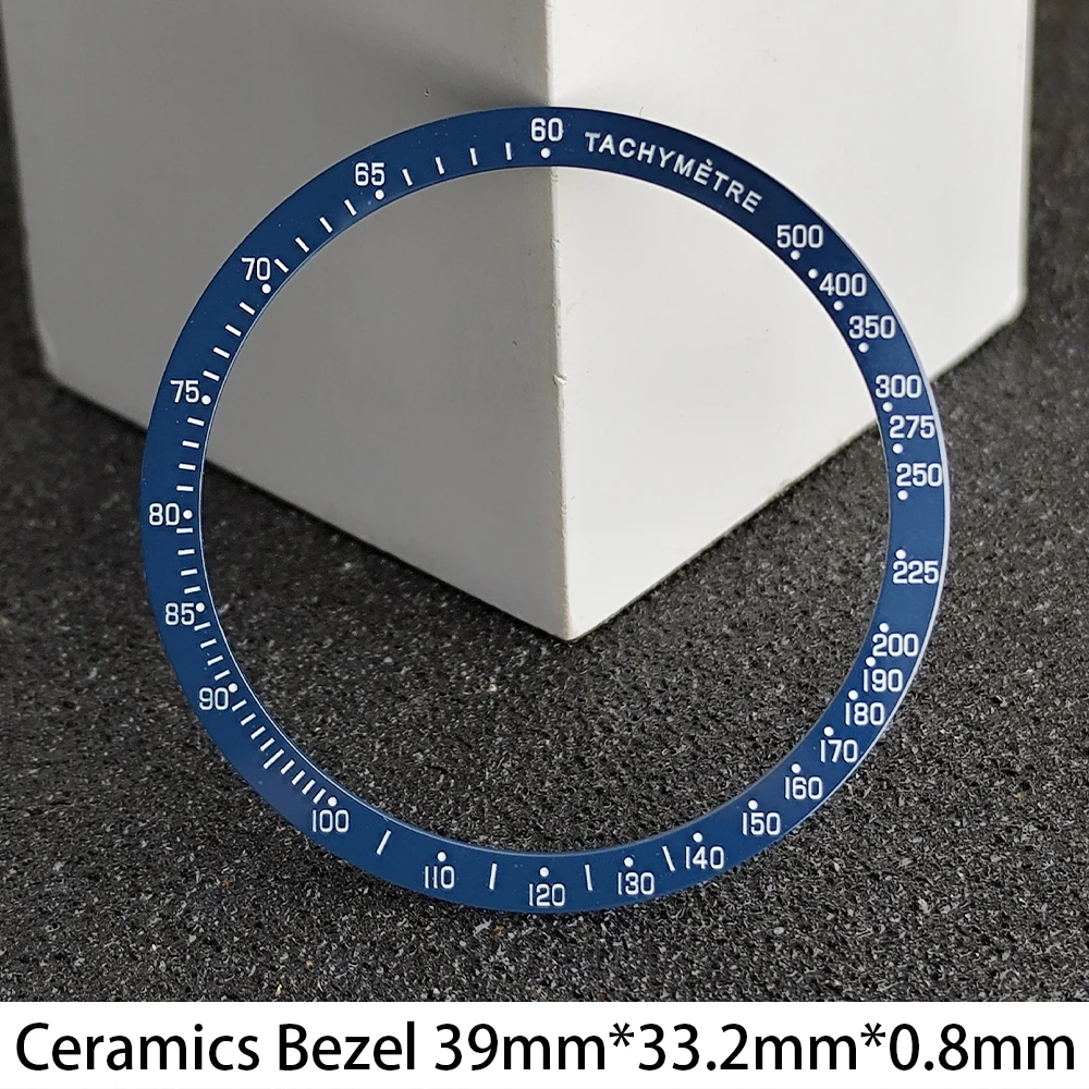 Flache 39/42,9mm Keramik-Lünette Schwarz/Blau Passend als Ersatzteil für Uhrenlünette Uhrenzubehör für Herren – Detail 4
