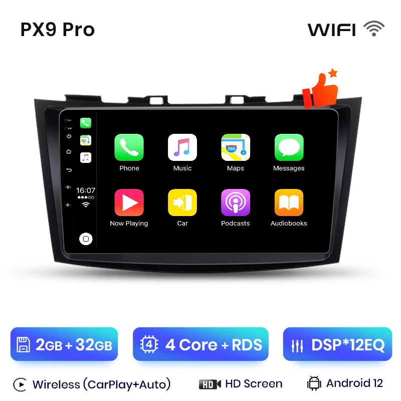 Awesafe Px9 Plus Autoradio Voor Suzuki Swift 4 2011 - 2017 Draadloze Carplay Android Auto Nr 2 Din 2din Dvd
