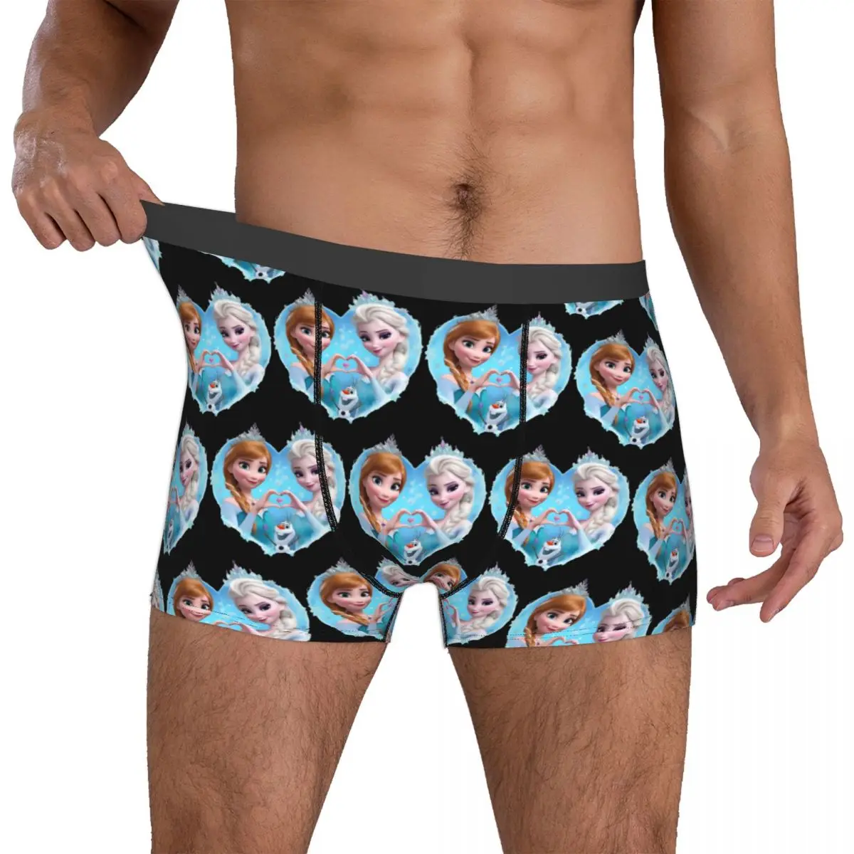 

Custom Fashion F-Frozenes Boxers Shorts Panties Male Underpants Comfortable Elsa Anna Olaf Briefs Underwear