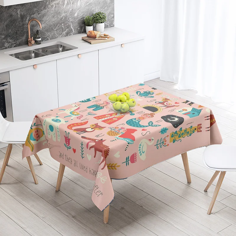 Red Tablecloth White Strong Feminine Empowerment Message Printed on Fabric-restaurant Home Decoration Tablecloth