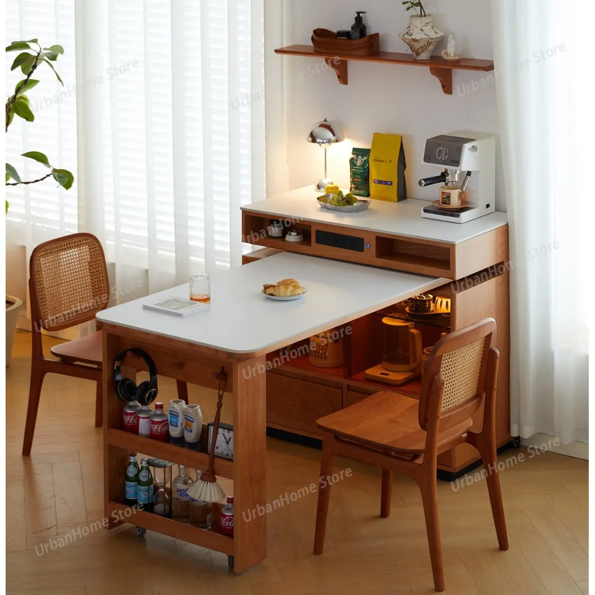 Wooden Coffee Dining Tables Kitchen Insular Luxury Foldable Dining Tables Italian Design Home Furniture Mesas De Comedor LLDT