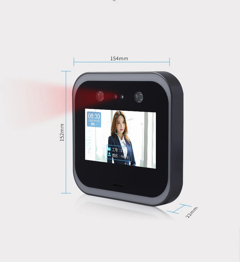 5-Inch HD 1280*720 Display AI Face Identification Access Controller and Facial Recognition Attendance Device for Office