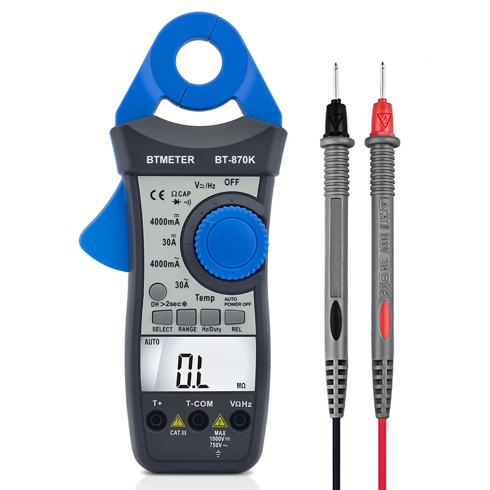 HP-870K المدى التلقائي التيار المتناوب/تيار مستمر المشبك المتعدد التيار المتناوب والتيار المستمر الجهد ، التيار المتناوب وتيار مستمر المقاومة ، التردد ، السعة ، اختبار التشغيل والإيقاف