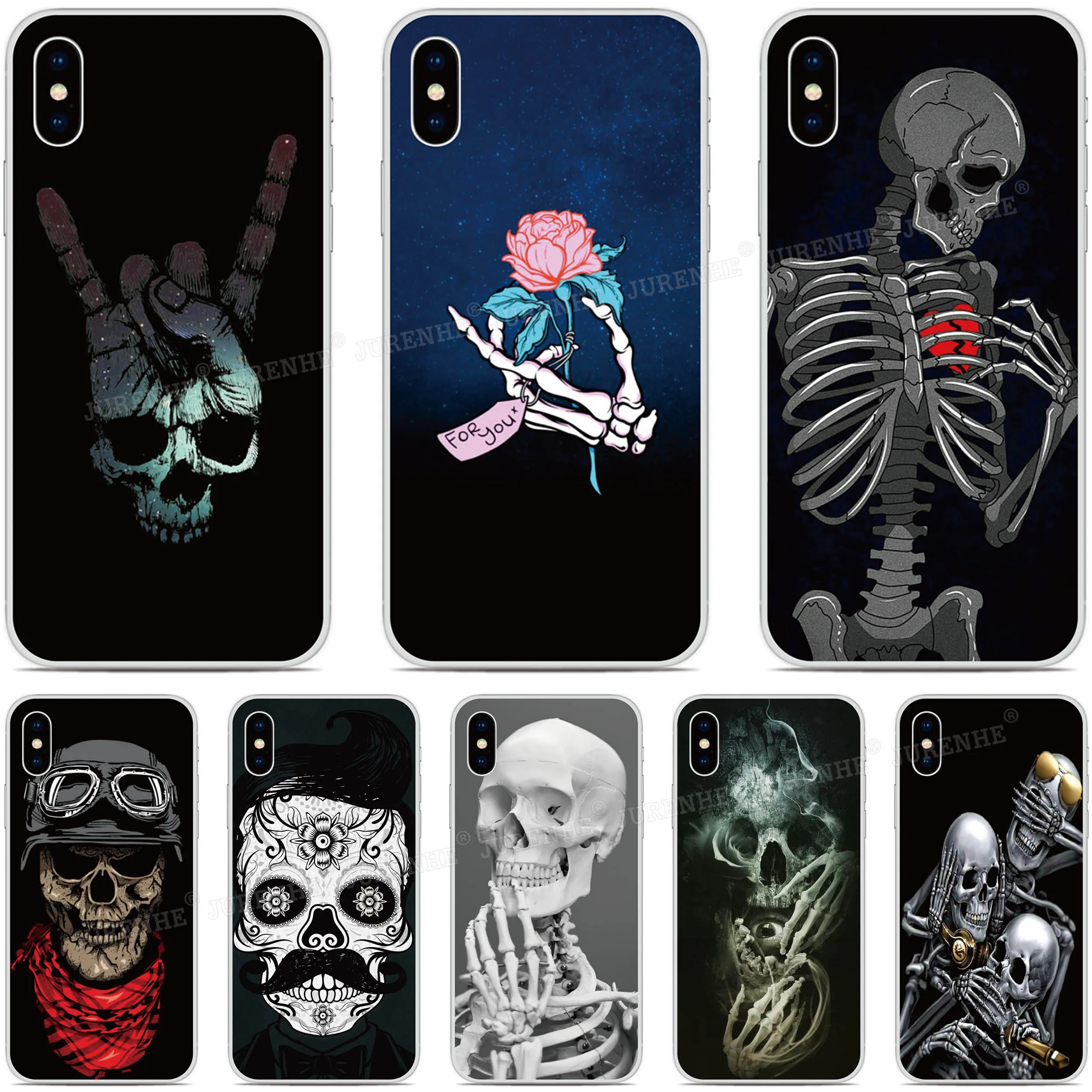 Skeleton Skull Bone Case For Ulefone Note 21 20 19 18 Ultra 15 16 17 Pro 13P 12P 11P 10P 9P 6P 10 12 14 Nothing Phone 1 2 Cover