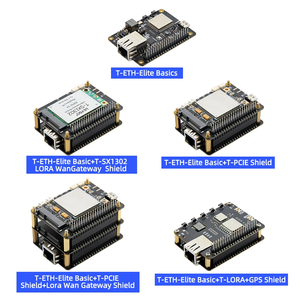 LILYGO T-ETH-ELite ESP32-S3 لوحة تطوير إيثرنت W5500 وحدة قابلة للتطوير T-SX1302 LoRa Gateway LoRa GPS PCIE LTE Shield #2