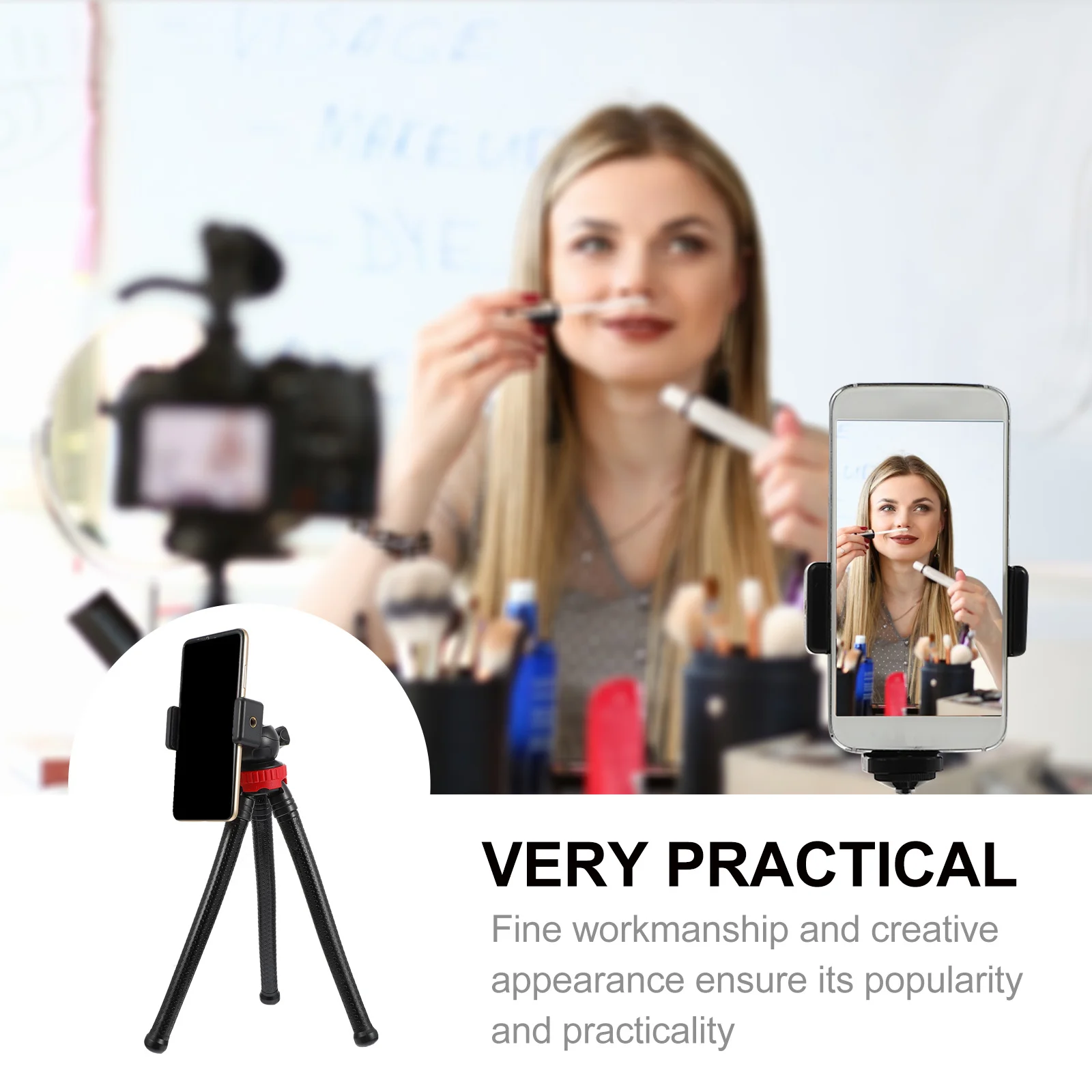 

1Pcs Phone Tripod Adjustable Tabletop 1 4 Inch Screw Clip Flexible Camera Tripod Stable Portable Video Photography Stand