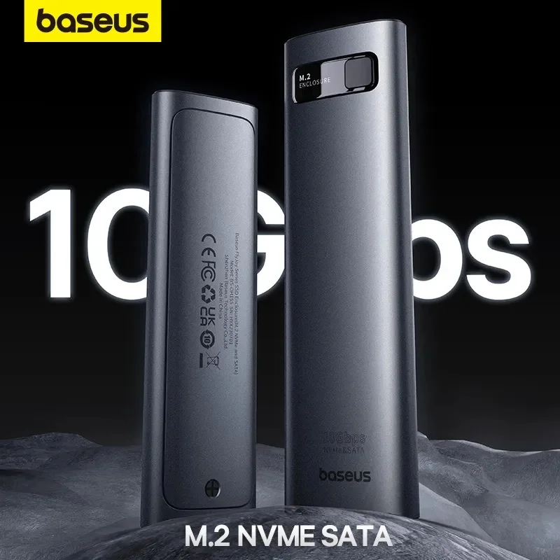 Baseus M2 SSD Case NVME SATA Dual Protocol M.2 to USB Type C 3.2 Gen 2 Portable SSD Sata Nvme Enclosure External