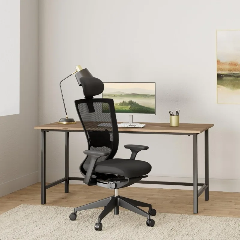 Ergonomic Office Chair : High Performance Home Office Chair with Adjustable Headrest, Lumbar Support, 3D Armrest, Seat Depth