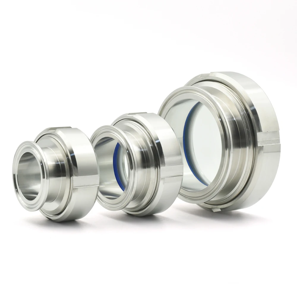 25-102mm SUS304 Three Clip Sanitary Manhole Endoscope Observation Window Diopter Mirror, Pipe Outer Diameter OD50.5-102mm