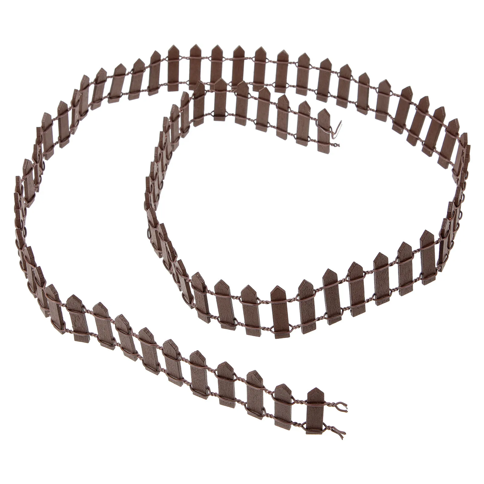 

Wood Fence 1M Long 3CM High Ornaments for Succulents Decorative Fences Garden Flowerpot Model Realistic Practical