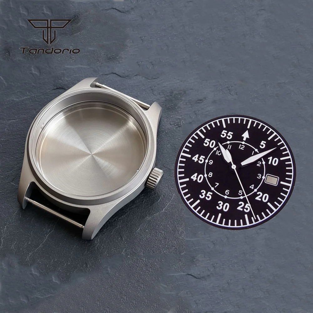 Titanium 39mm Pilot Watch Case+Dial Hands Set Accessory Parts Sapphire Glass Waterproof Fit NH35 ETA2824 PT5000 Miyota8215 821A image 4