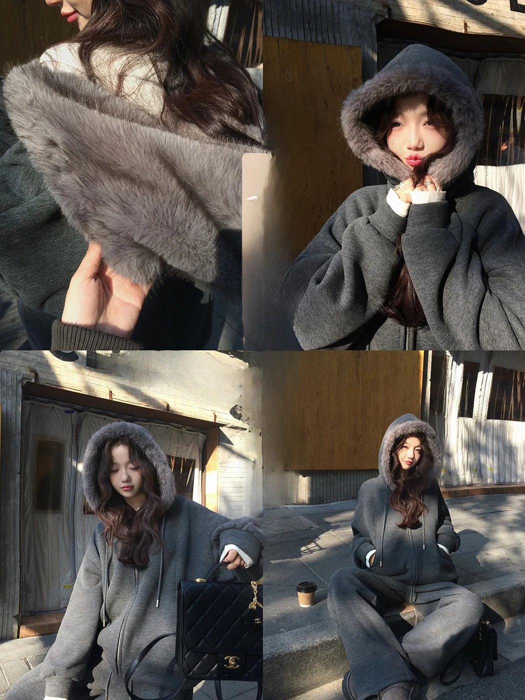 

Женский комплект Ibell Zhang: утепленная шерстяная шелковая толстовка с капюшоном и облегающие брюки с высокой талией для повседневной носки, осень-зима, модный стиль