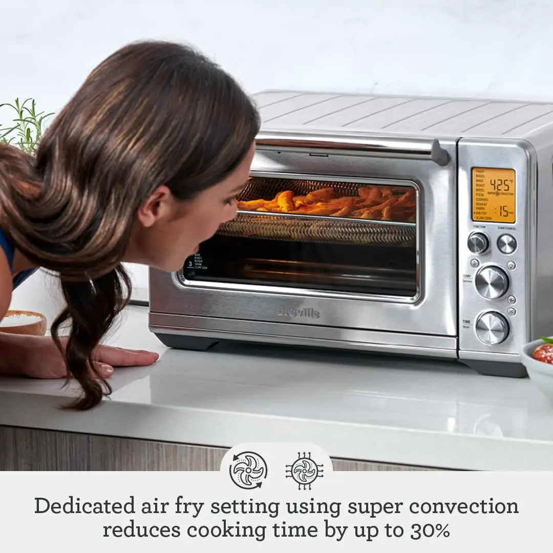 The Smart Air Fryer, Four à convection, Friteuse à air, Grille-pain, Chlore, Acier inoxydable brossé