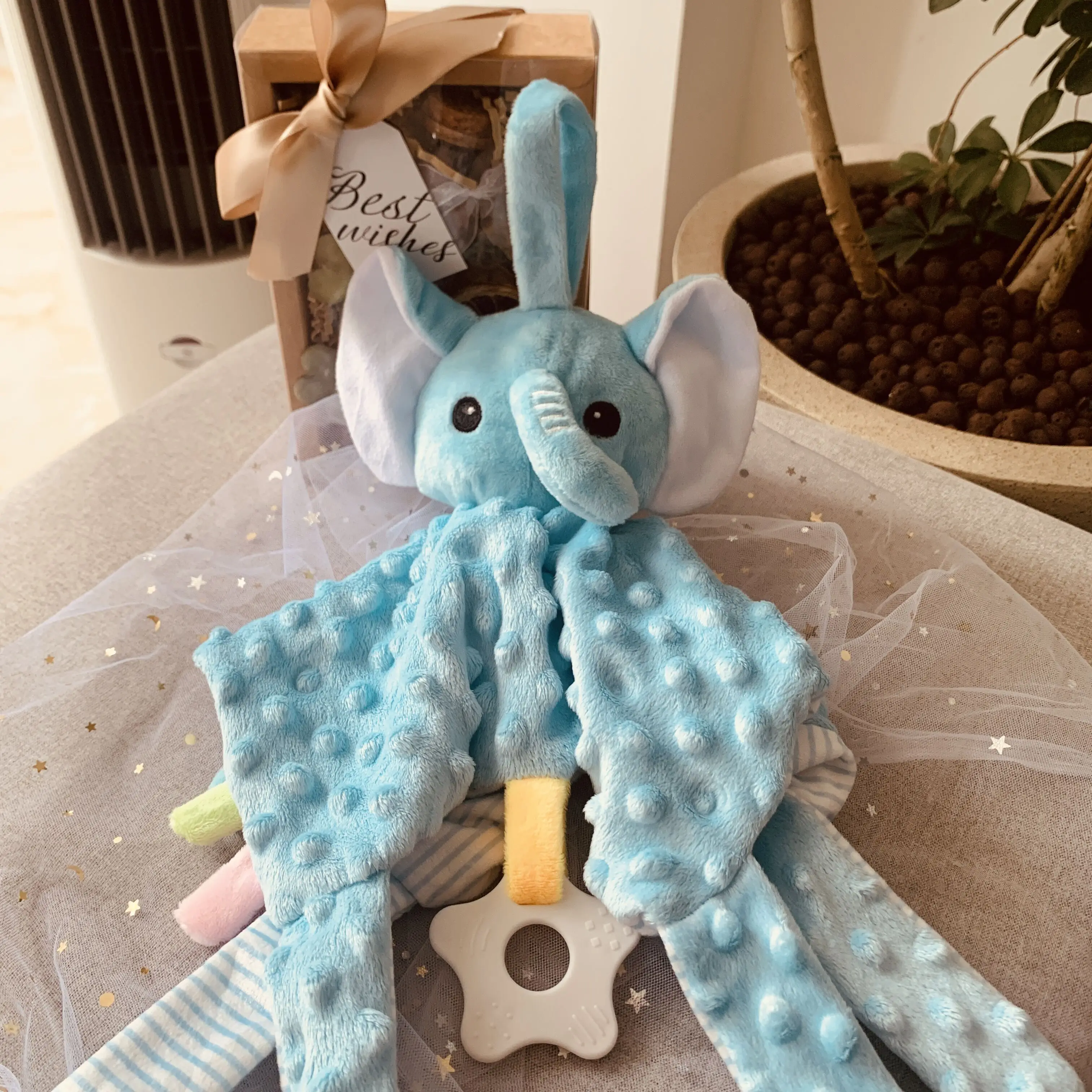 Elephant Toddler Comforter Blanket Soft Appease Plush Towel Animals Baby Sensory Toys Soothe Reassure Sleeping Towel Gift