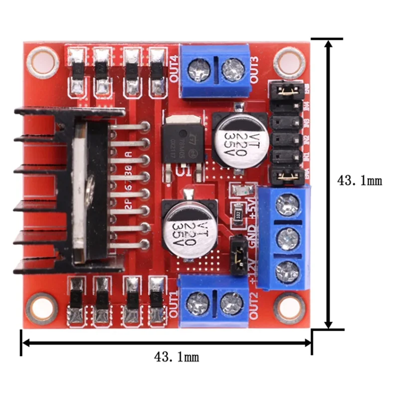 Módulo B04B-2X l298n módulo de placa de driver de motor de passo de ponte h dupla 2a/25w, adequado para robôs e carros inteligentes