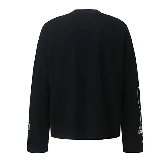 2026 Fall American Cartoon Print Rivet Letter Long Sleeve T-Shirt Men Oversized Streetwear Top