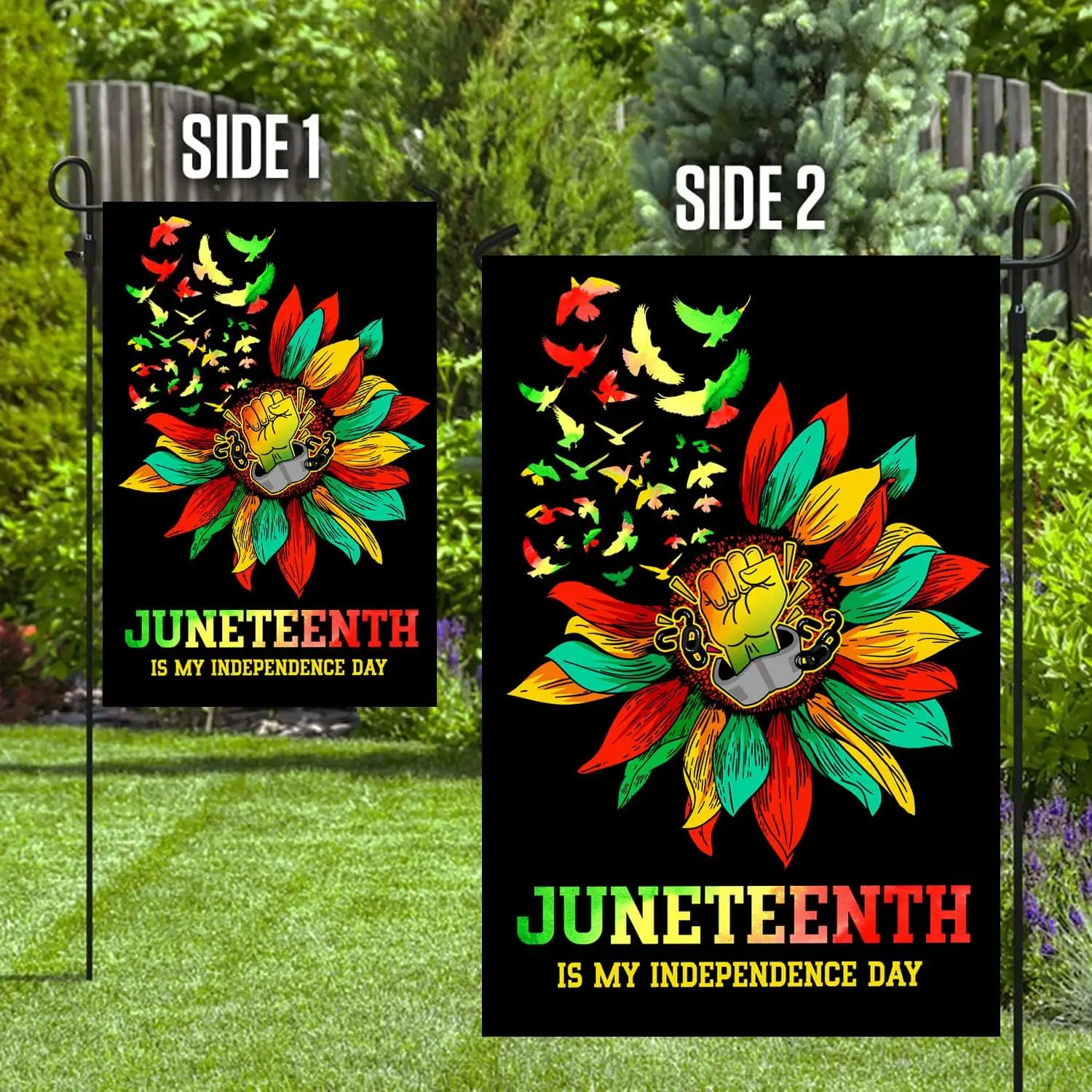 Juneteenth Flag June 19 1865 American Emancipation Black Freedom Celebration Yard Outdoor, Garden Flag 12x18 Double Side, Ju AAO