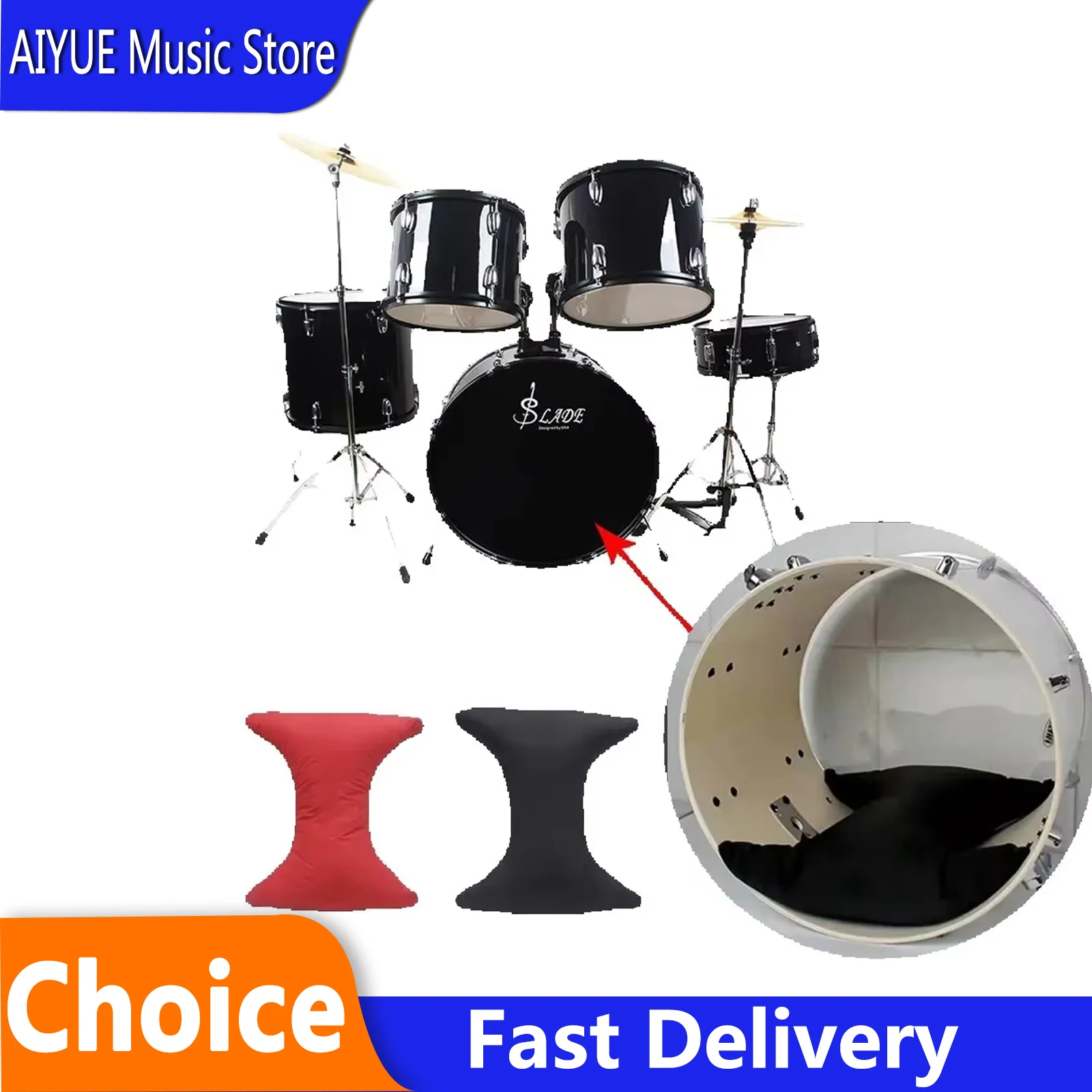 IRIN Drum Set Mute Pillow Muffling Tools High Quality Fiber Materials Voice Dampener Bass Drum Jazz Music Percussion Parts