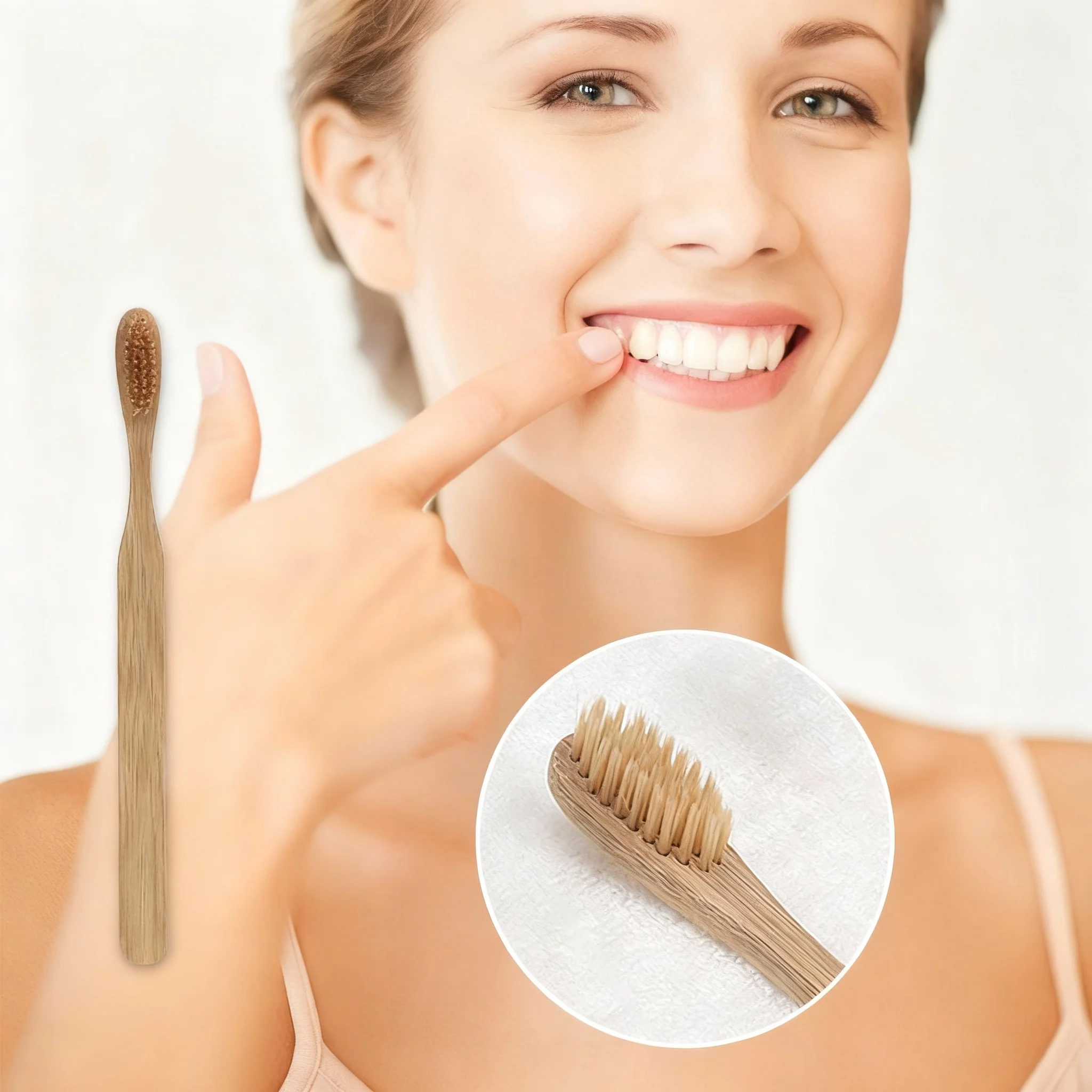 1/10pcs Disposable Toothbrush Adult Bamboo Soft Bristled Toothbrush,biodegradable And Easy To Carry,reusable For Home And Hotel