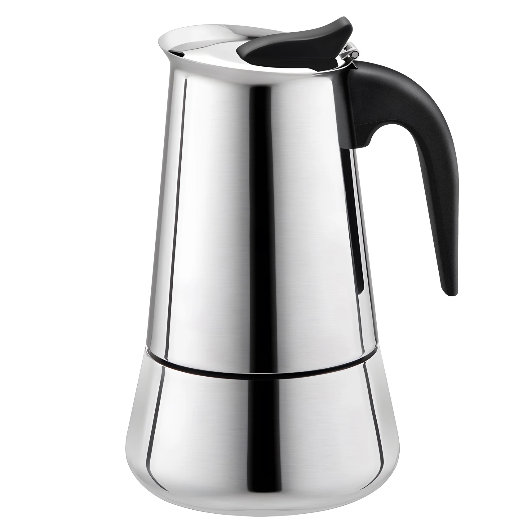 Cafetière italienne en acier inoxydable, moka, expresso, latte, percolateur, cuisinière, 100ml