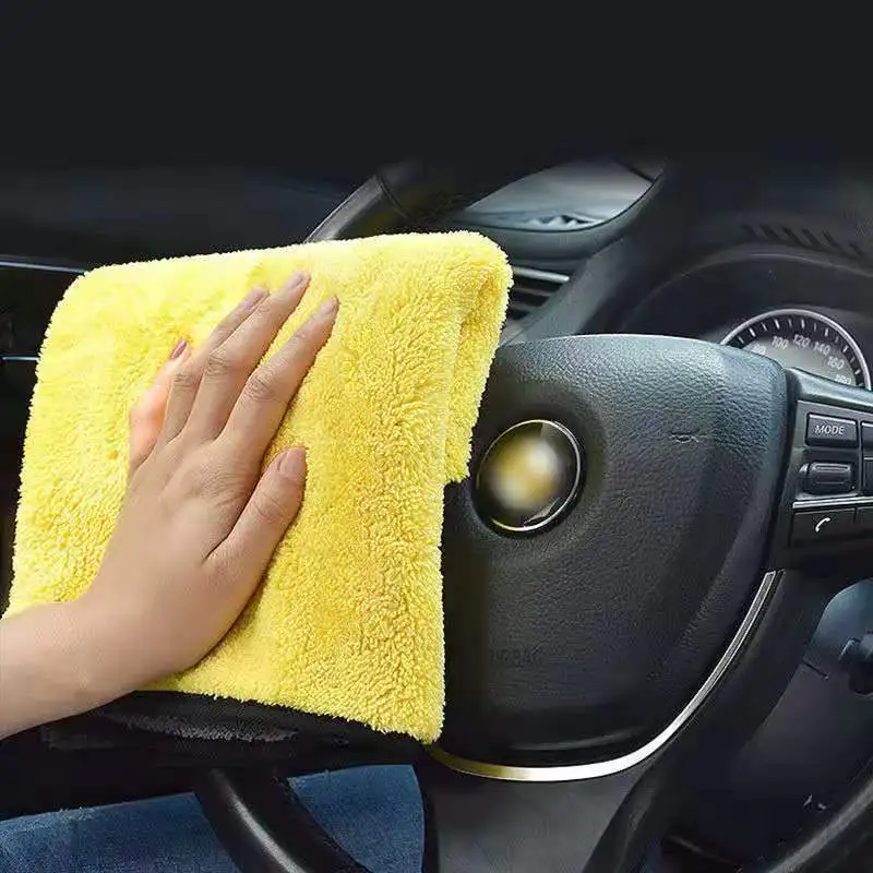 30x30cm Double-sided Coral Fleece Car Wash Towel Thick Absorbent Cleaning Cloth