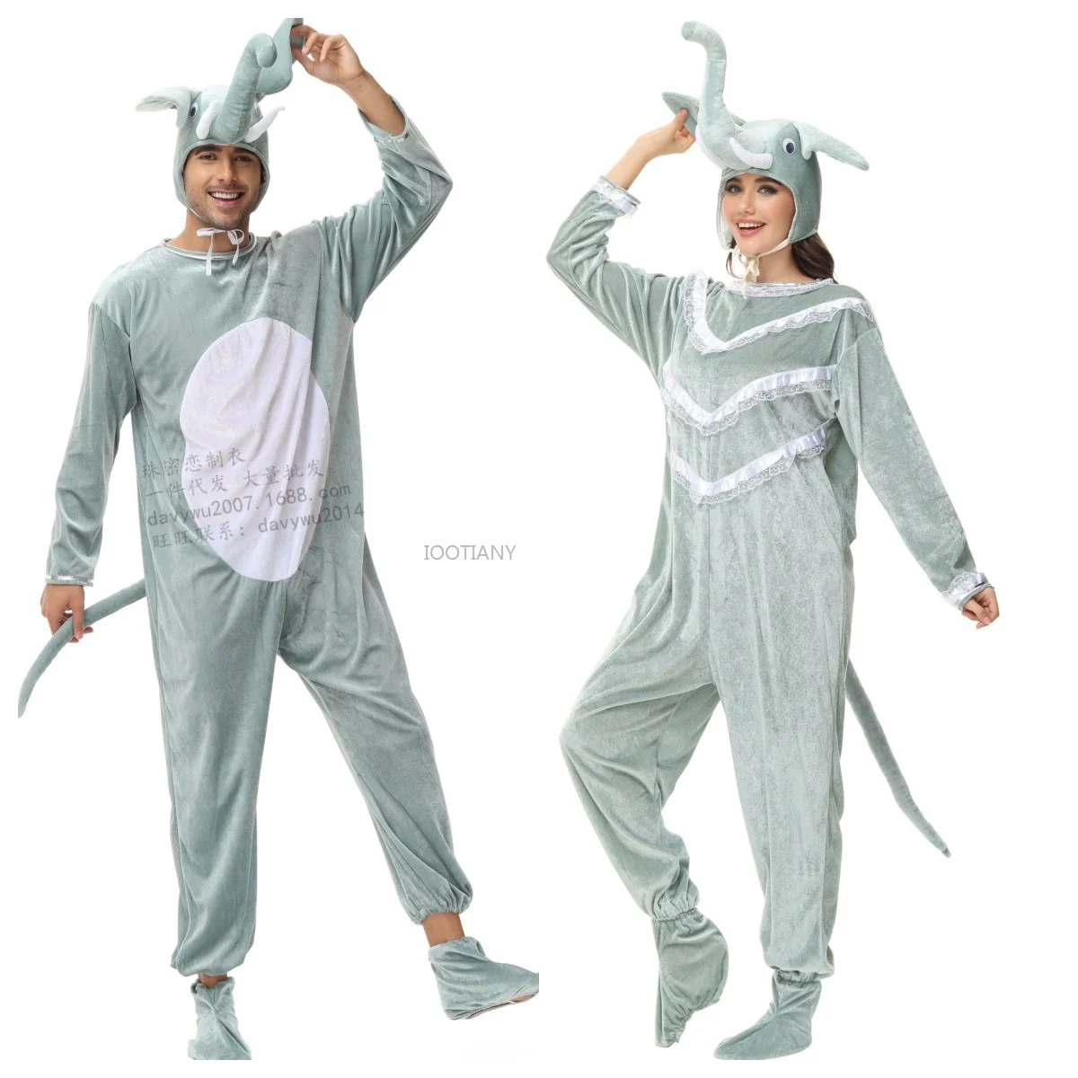 2024 Halloween Unisex Animal Film Costumes Elephant Cosplay Costume Cute Performance Costumes Play Costumes Photography Outfit