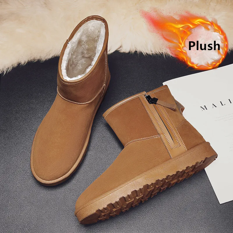 

Winter Snow Boots Man Cotton Shoes Comfortable Plush Warmed Boots for Men Outdoor Non-slip Men's Ankle Boots botas nieve hombre