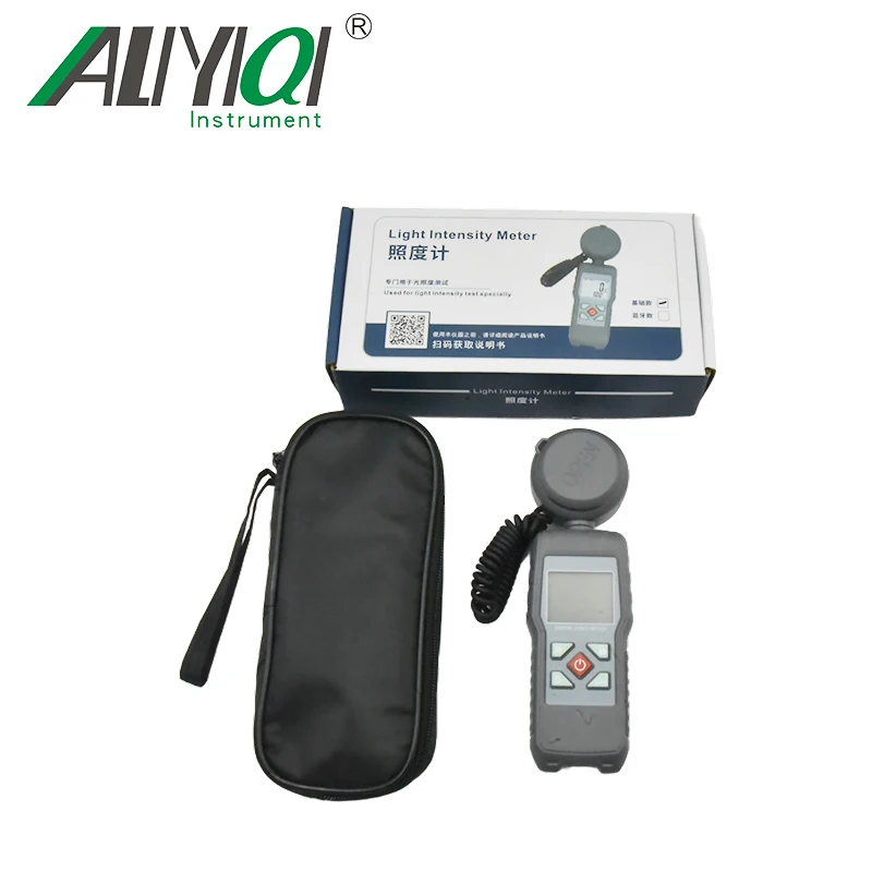 ALIYIQI Medidor de luz Medidor de iluminancia digital Probador Lux portátil LCD 0- 199999   Fotómetro Luxmetro de bolsillo Lux/Fc para cultivo de plantas