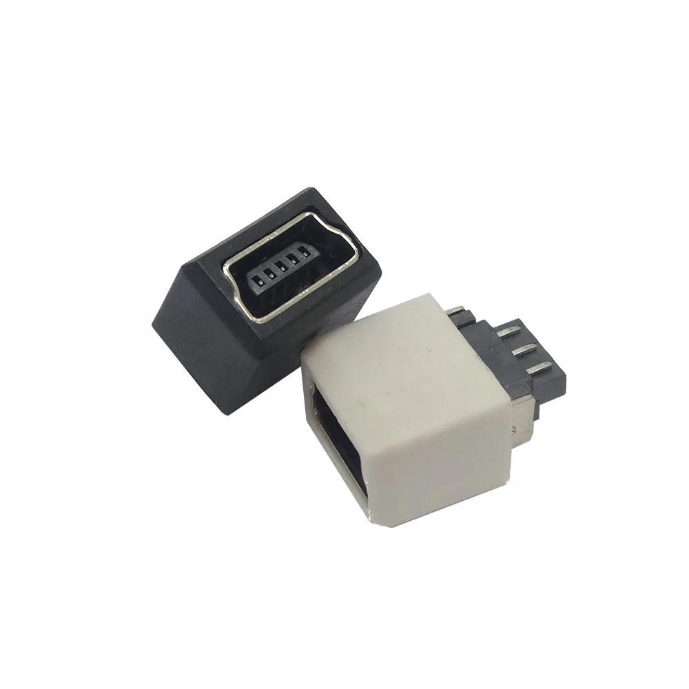 Женская база Mini USB mini5P SMT, длинная и короткая тонущая пластина mini5P с пластиковой крышкой, используется для сварки своими руками