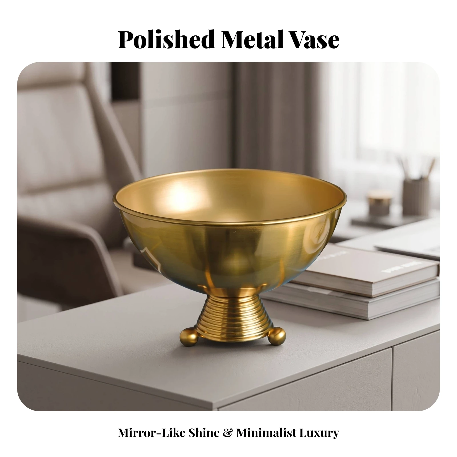 Home Decor Vase With Flowers - Vase floral en métal moderne avec