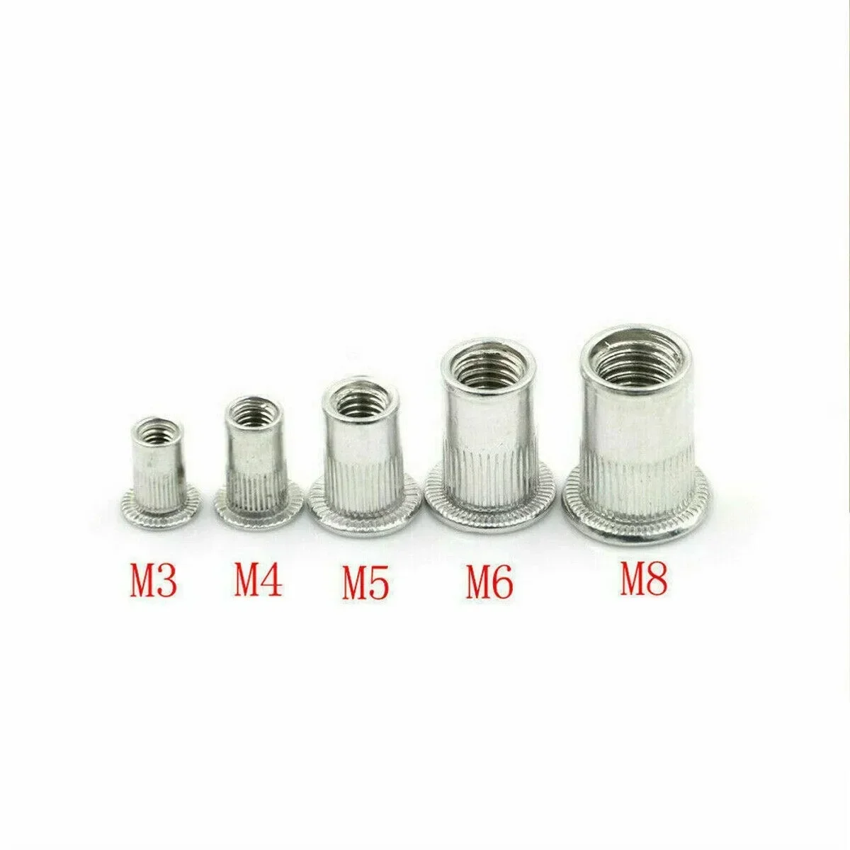 Industrial Grade Flat Head Rivet Nutserts Pack Of 50 M6M10 Stainless Steel Nutserts For Rust Resistant Joining