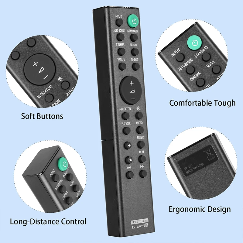 RMT-AH411U Remote Control For Sony Soundbar 149336011 HT-S100F HT-SF150 HT-SF200 HTS100F HTSF150 HTSF200