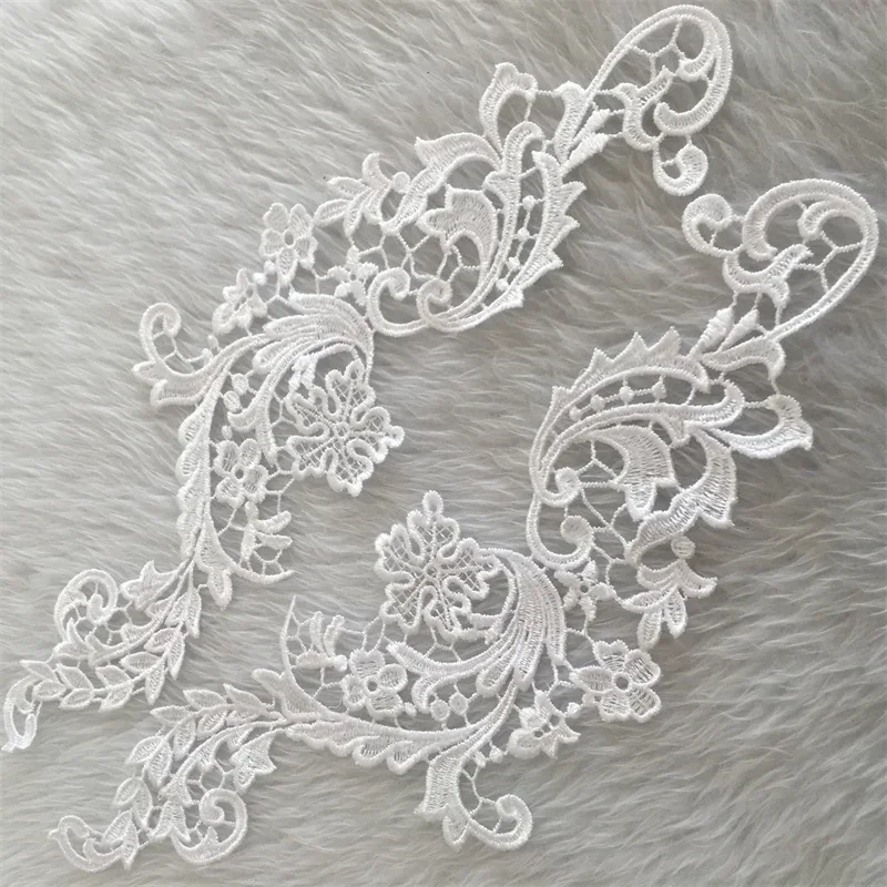 Water-soluble Lace Embroidery Accessories for Wedding Dresses and Formal Dresses,Mirror Flower Embroidery,25 Colors,10 Pcs,5Pair