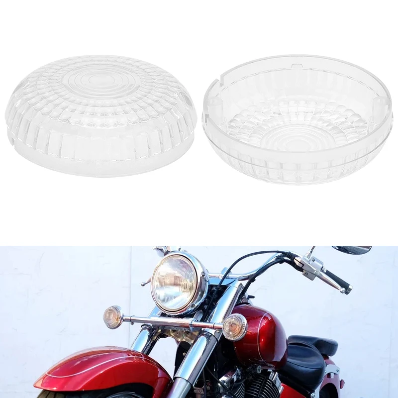 Motorcycle 2PCS Clear Turn Signal Light Indicator Lens Cover For Yamaha V-Star 250 650 1100 Road Star V-Max Virago 750