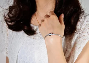 Mewah Buatan Tangan Asli Perhiasan 925 Sterling Silver Charm Bracelet Lembut Halus Tulang Ular Gelang untuk Wanita 12 gelang peru penjualan terbaik - №