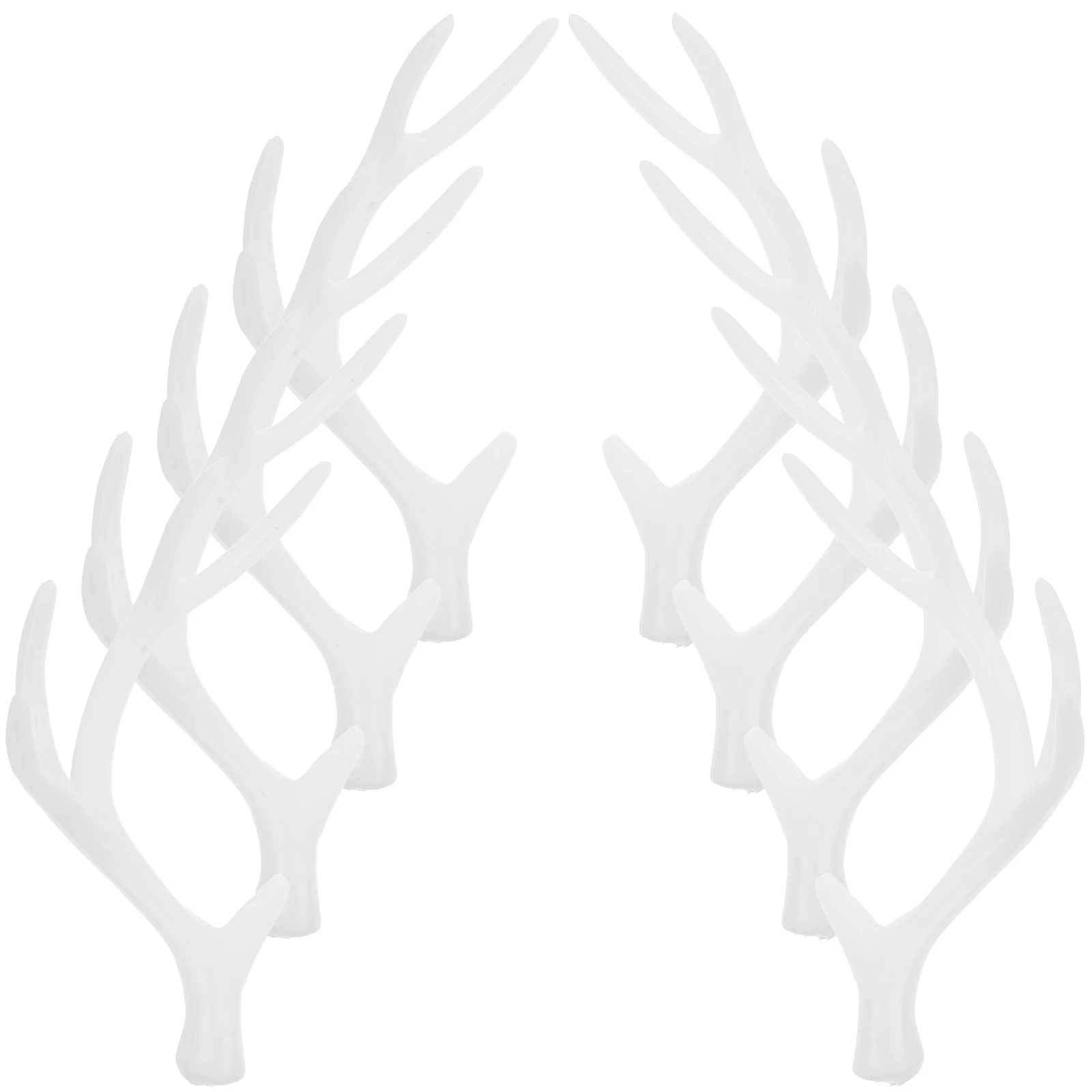 

8pcs Deer Antlers Headdress Plastic White Faux Antler Costume Prop DIY Accessories Christmas Decorations Party Hair Styling