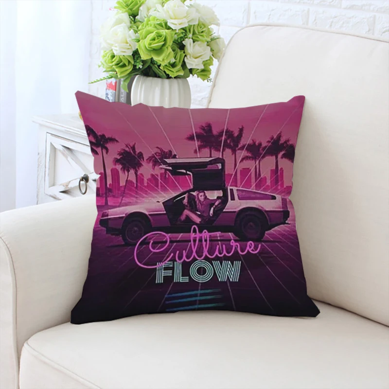 

40x40cm custom cushion cover B-Back to the future double-sided printed pillowcase sofa cushion cover fan gift 50x50cm