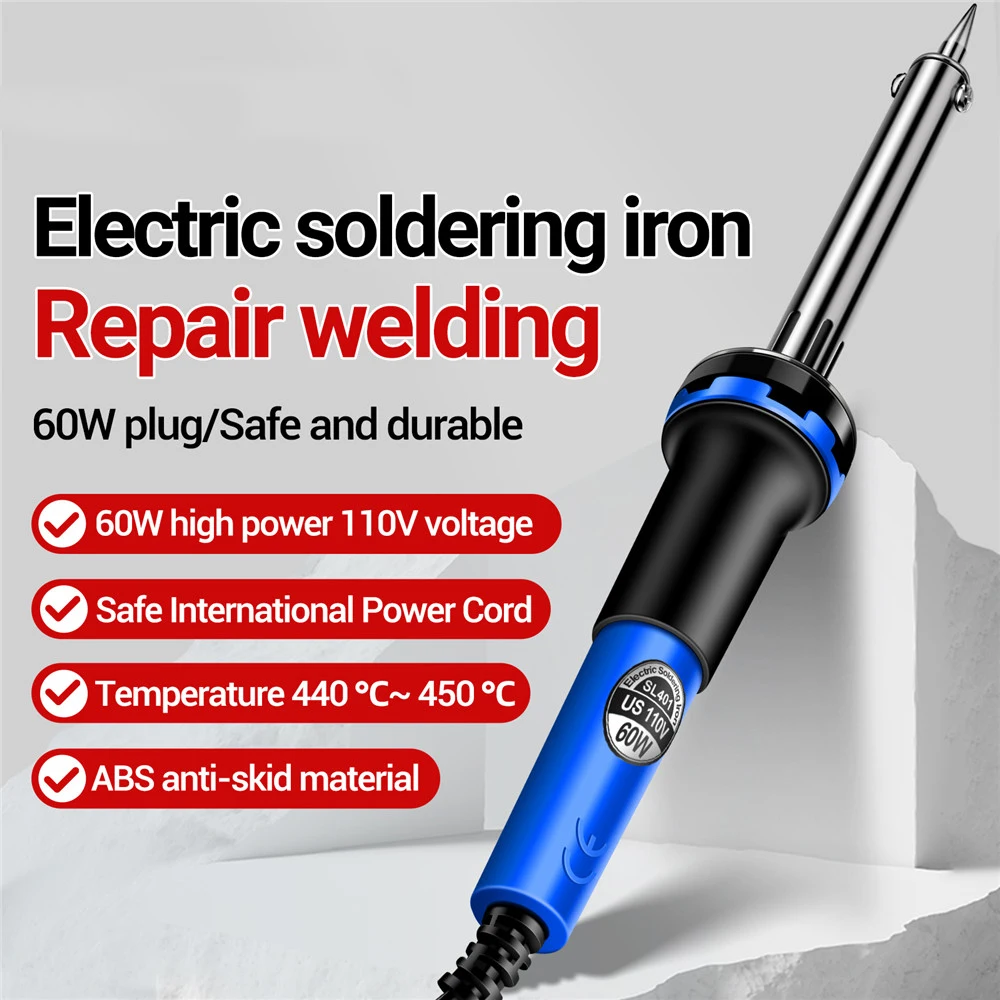 SL401 Electric Soldering Iron Pen 60W US/EU Plug Tin Tips 440~450℃ Repair Welding Tools Rework Header Tool Solder Station