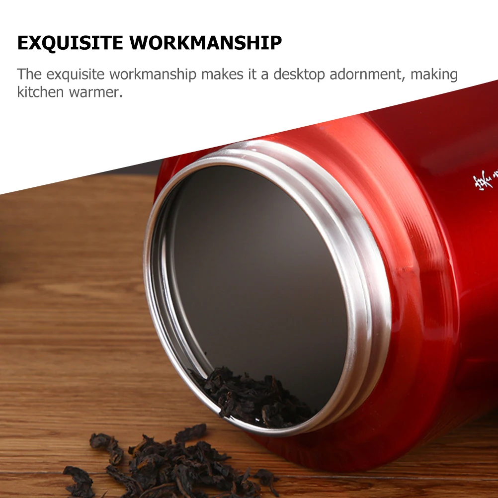 

Stainless Steel Tea Canister Decorative Storage Container Kitchen Home Use Multi-Function Household Coffee Candy Jar
