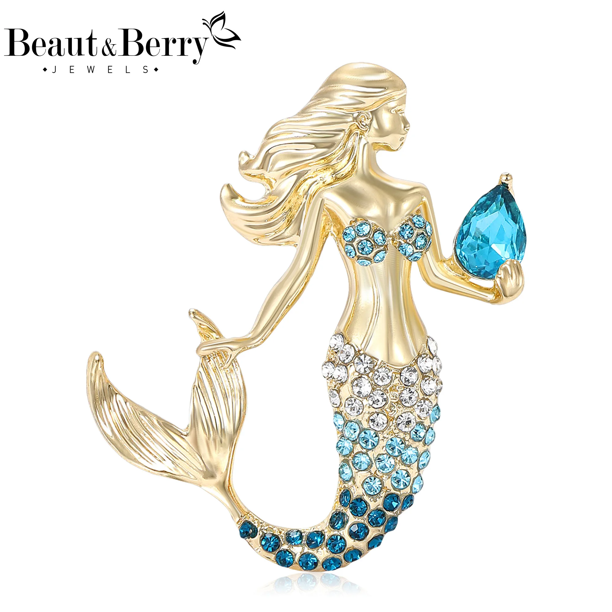 Pins Mermaid sea Luxury made Stone Rhinestone made beaut&berry for women, Pins your Facebook, Personality, Accessories Parties for Home Kitchen official, Gifts friends, Decorations friends