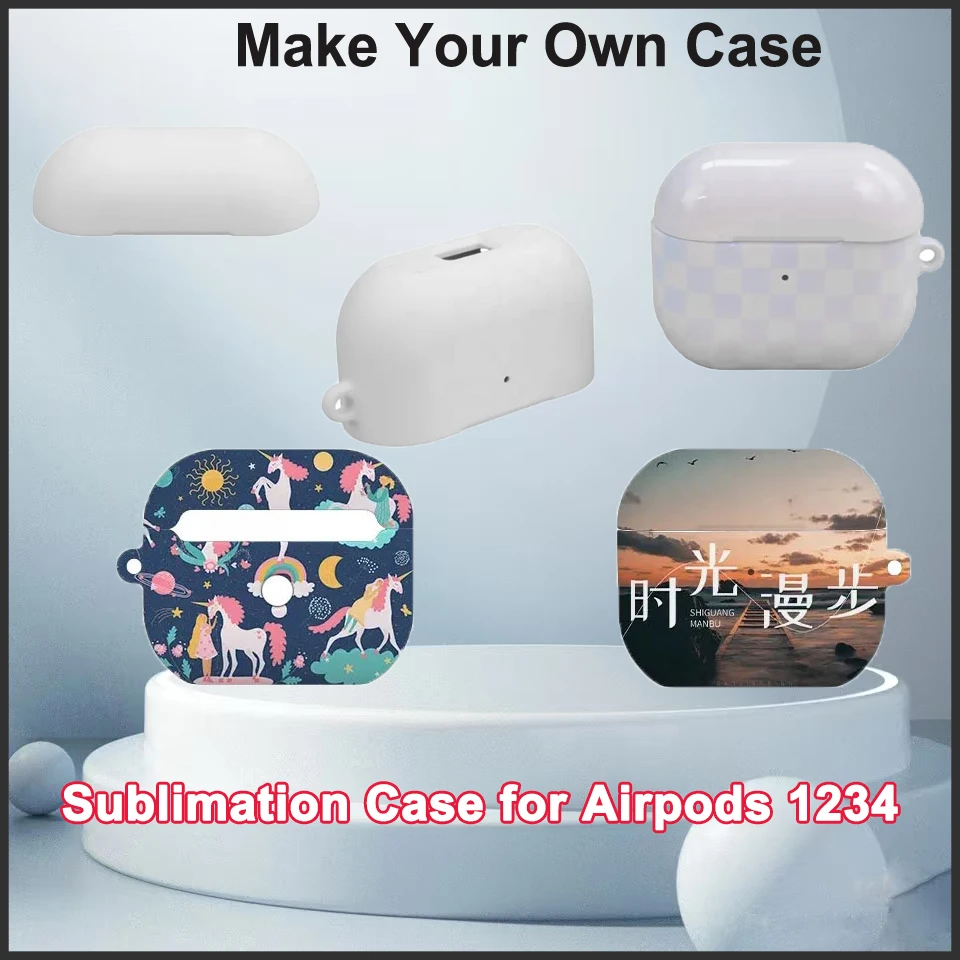 

3D-сублимационные формы, чехол для наушников Airpods 4, 3, 2, 1, беспроводные Bluetooth-наушники с печатью «сделай сам», индивидуальные чехлы для фотографий