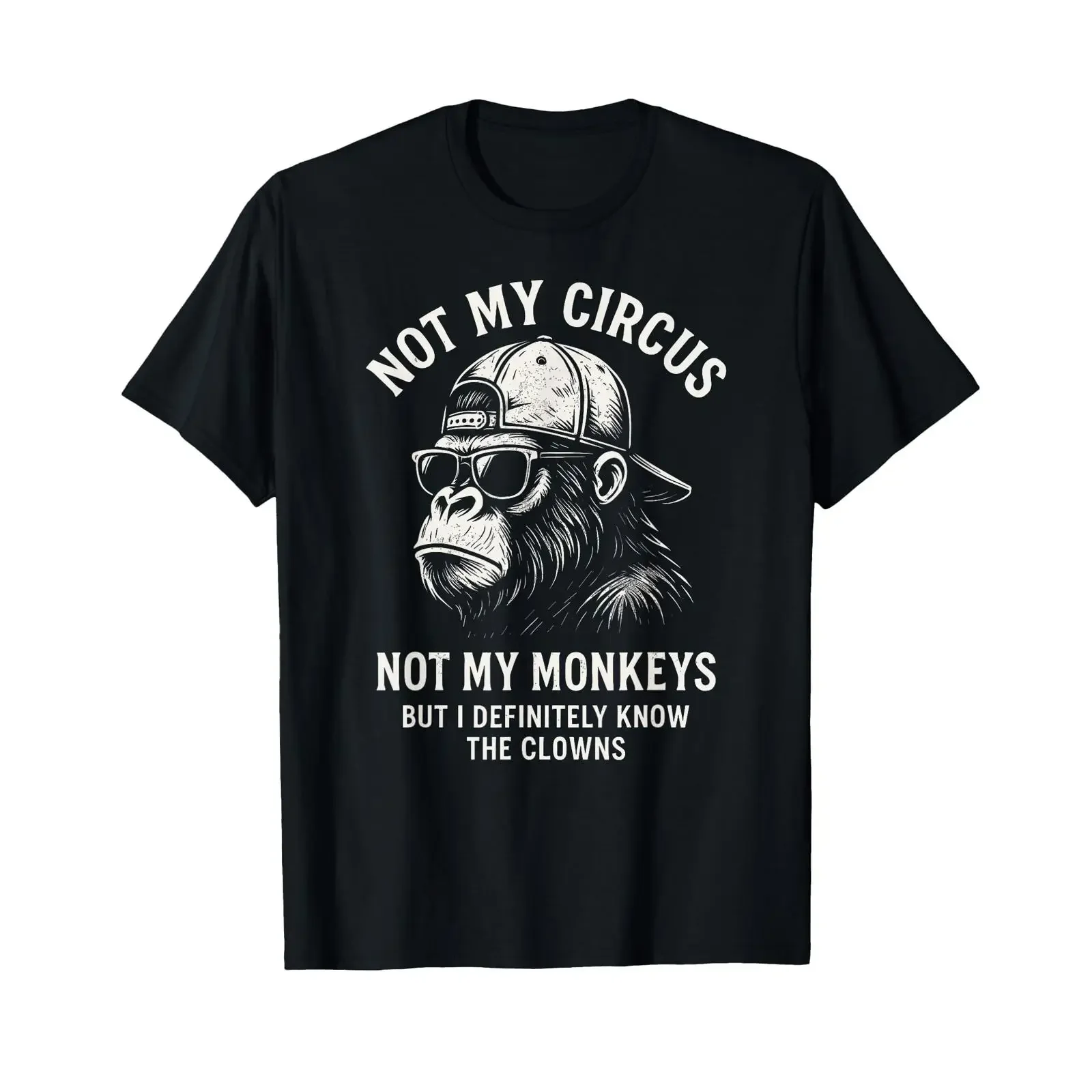 Not My Circus Monkeys Funny Gorilla Coworker T Shirt vintage Washed Top For Everyday Wear Soft Versatile designer clothes