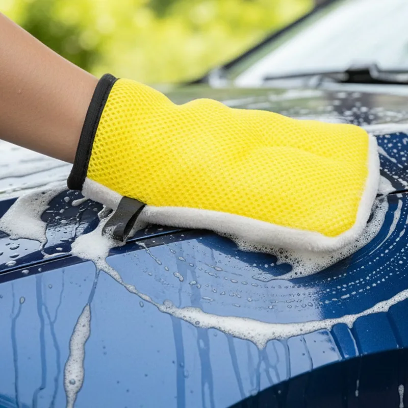 5~1Pcs Car Washing Gloves Waterproof Microfiber Chenille Gloves Car Cleaning Mitt Detailing Brush Auto Care Double-faced Glove view 4