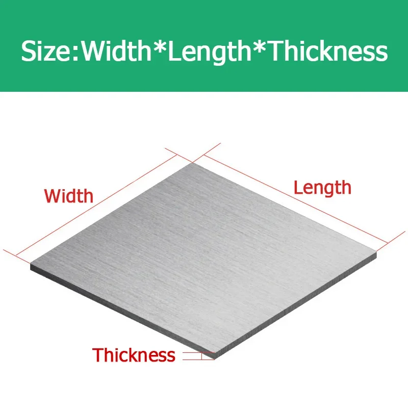 304 Stainless Steel Sheet Plate Thick 0.5/0.8/1/1.2/1.5mm 50x50mm-500x500mm Square Board Flat Brushed Metal Polished Plate