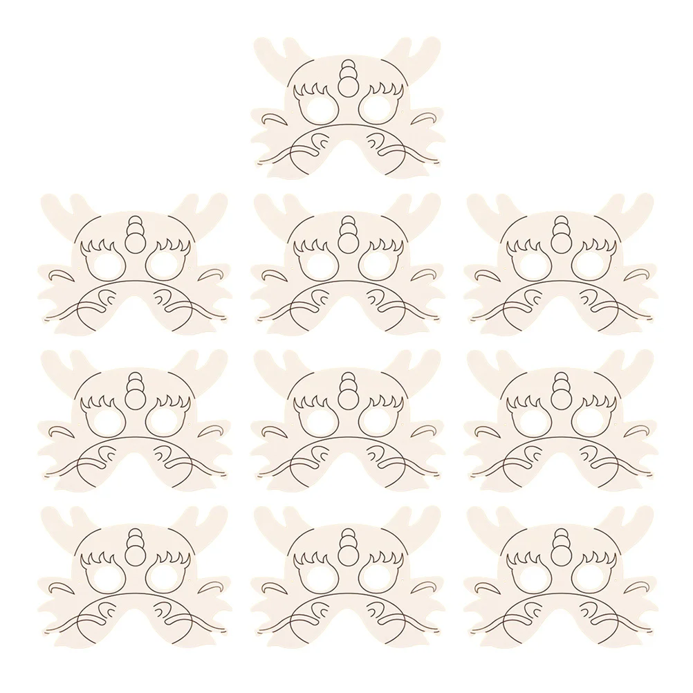 어린이를위한 10Pcs DIY 낙서 종이 마스크 드래곤 디자인 색칠 활동은 상상력과 실습 기술을 향상시킵니다. 견고함