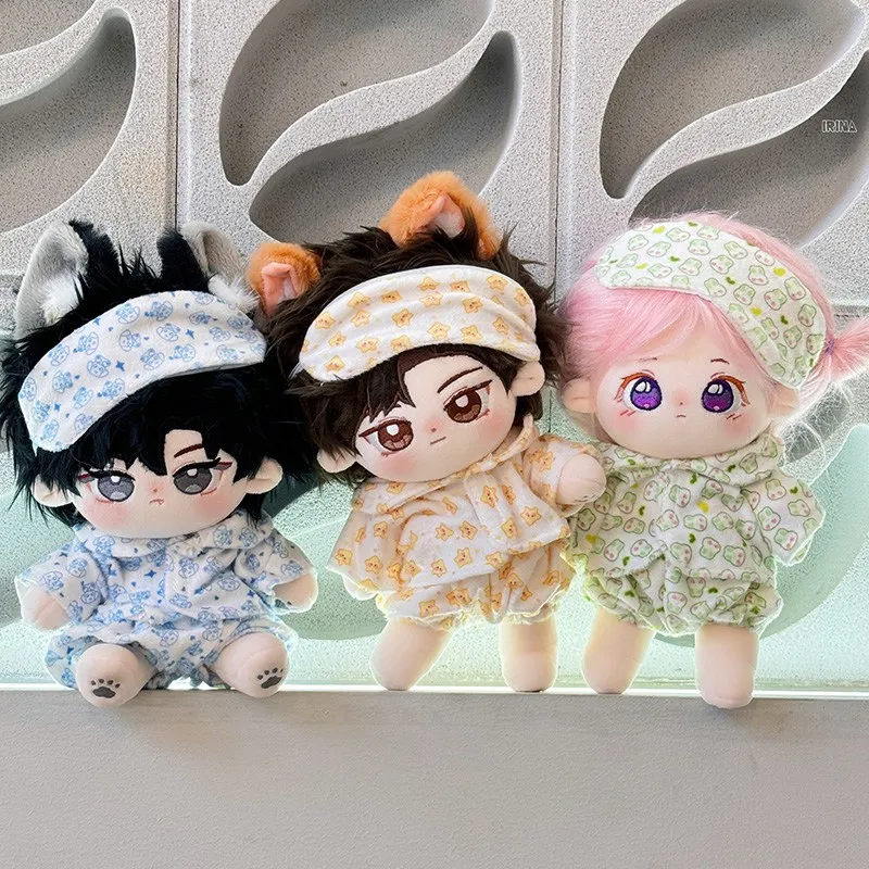 Doll Clothes for 20cm Idol Dolls Baby Doll Lovely Pajamas With Eye Mask Stuffed Cotton Toy for Korea Star Kpop EXO