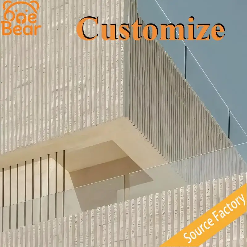 Fluted Peel and Stick Outdoor Wall Panels, Waterproof Anti-Fade Durable Stickers for Villa Backyard Exterior Wall Renovation